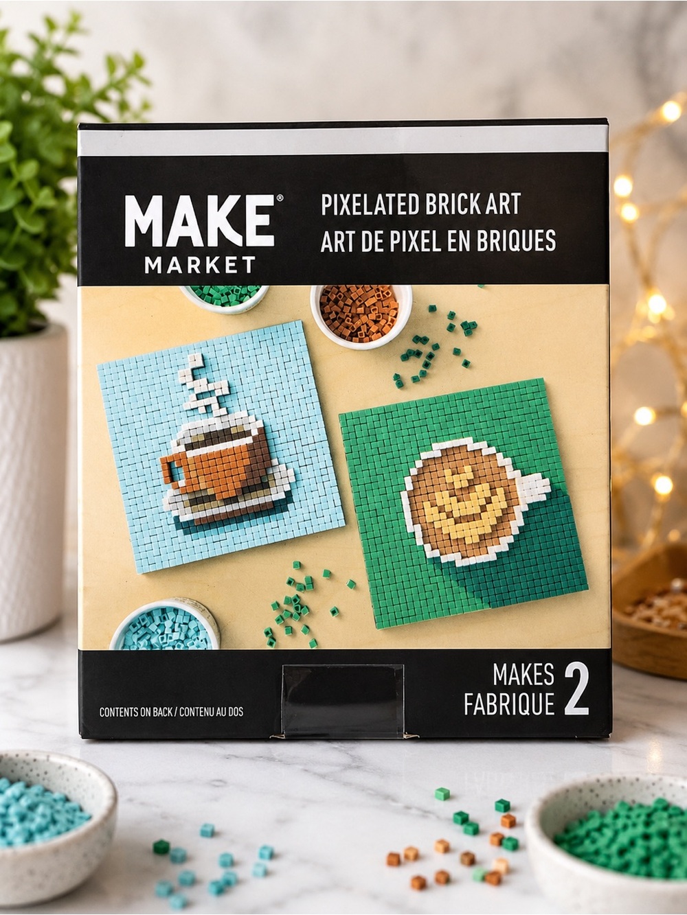 NEW Make Market Coffee Pixelated Brick Art Kit 2 Projects ☕